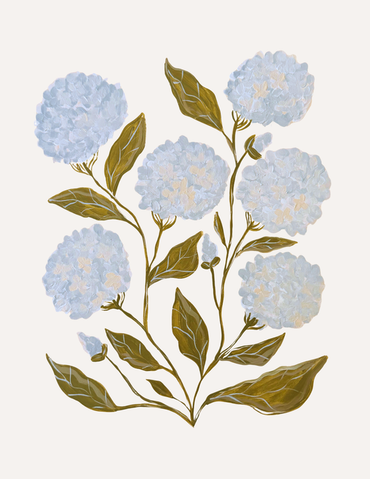 Sky Blue Hydrangea Print
