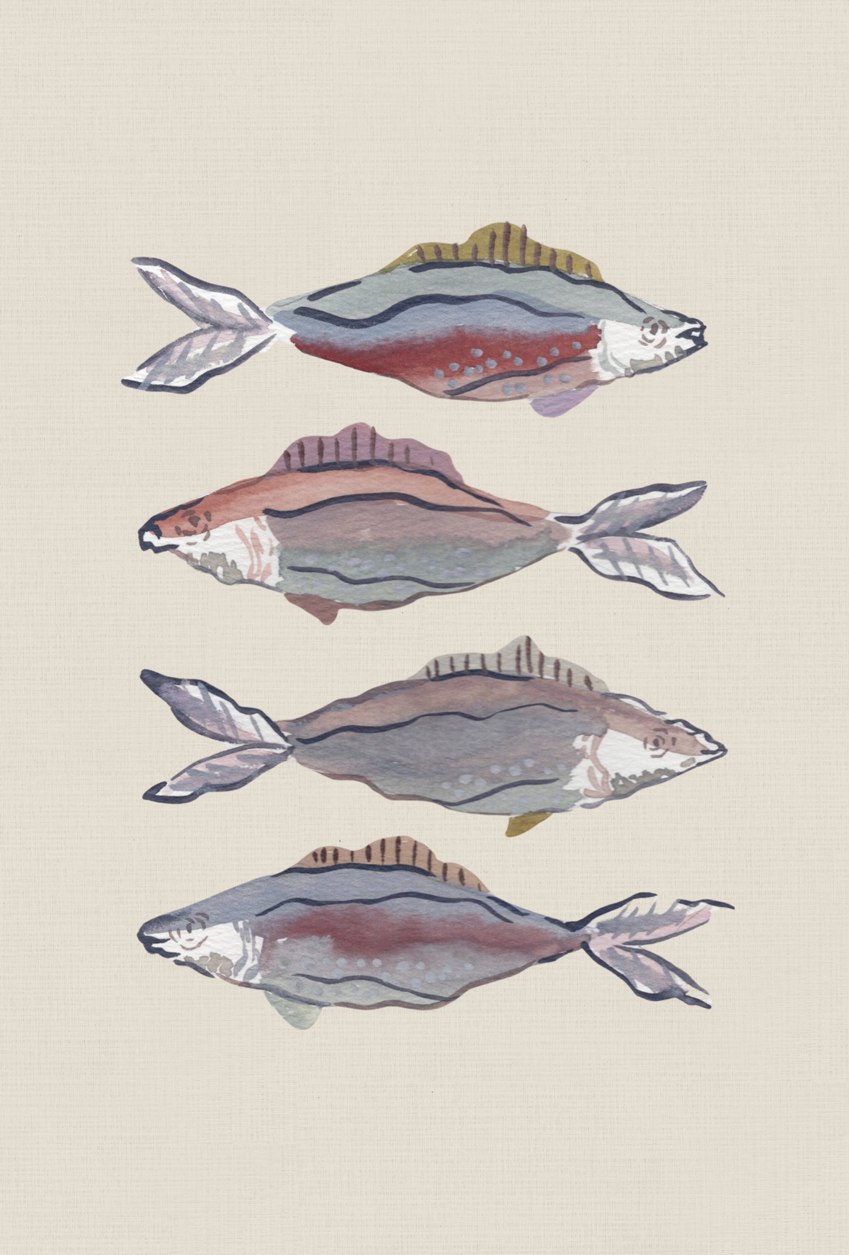 Watercolor Fishies Print