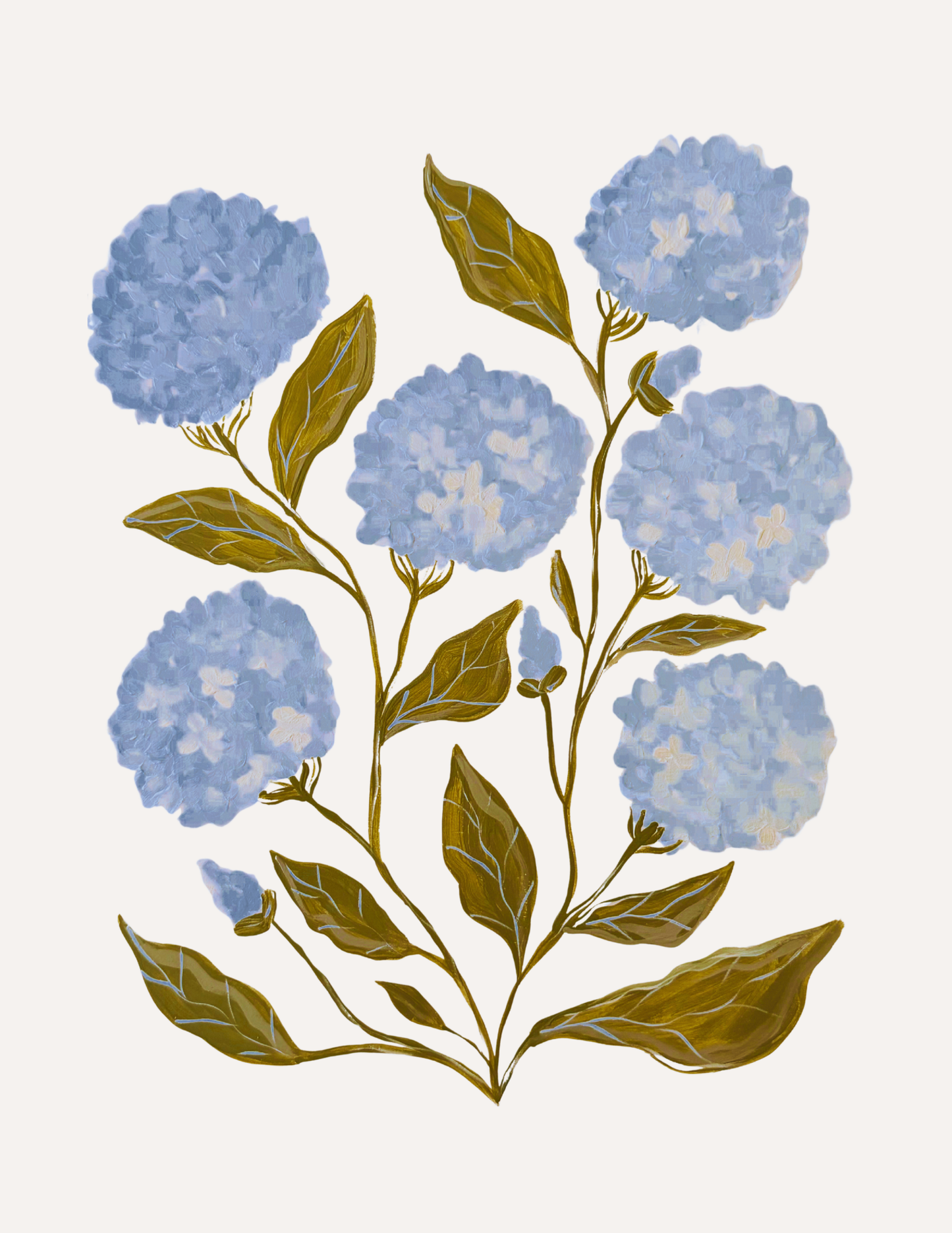 Deep Blue Hydrangea Print