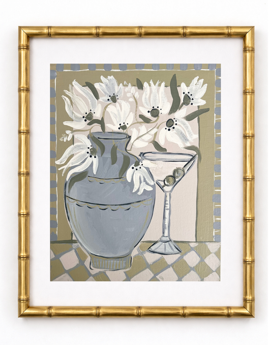 Table in Blue & Olive - Print