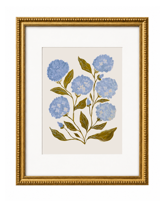 Deep Blue Hydrangea Print