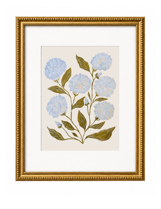 Sky Blue Hydrangea Print