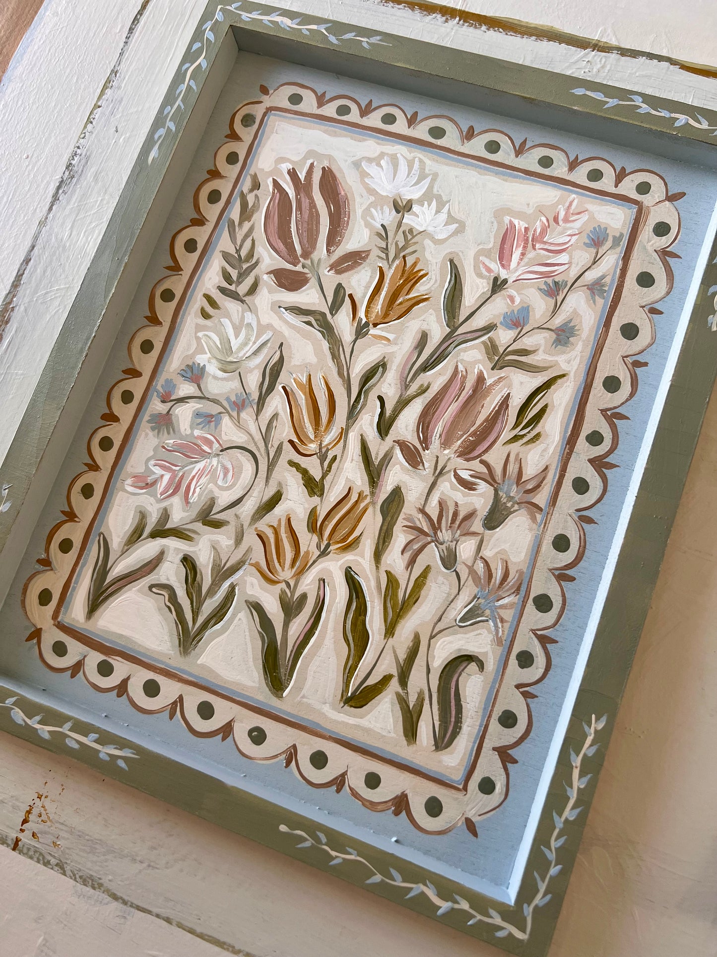 Floral Study on Wood Panel