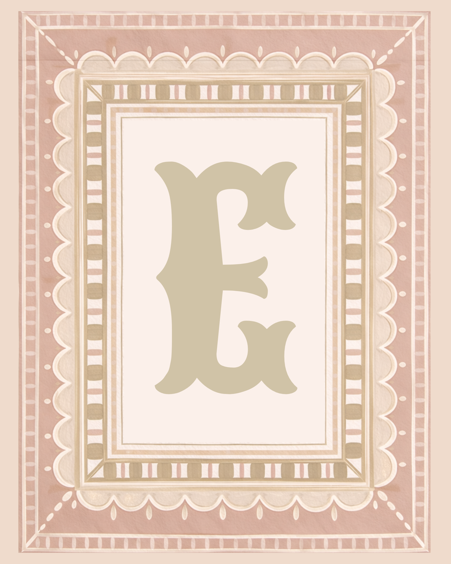 Heirloom Letter - Blush Scallop