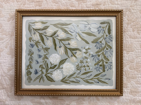 Blue Floral Collage
