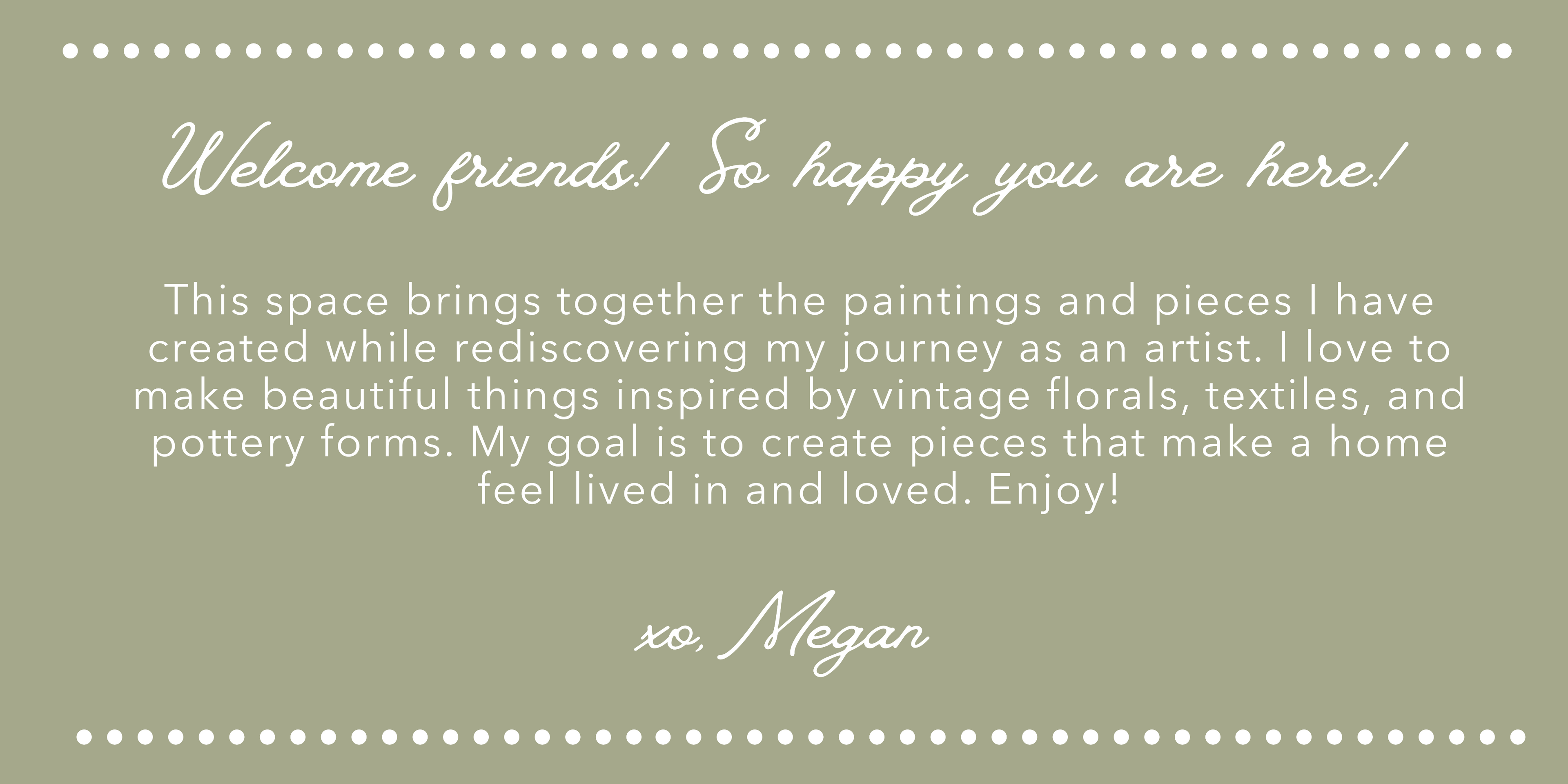 欢迎语和艺术家介绍文字，背景为绿色